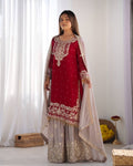 Heavy Faux Georgette Sharara Suit