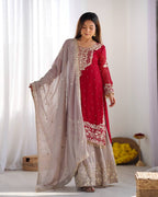 Heavy Faux Georgette Sharara Suit