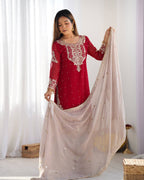 Heavy Faux Georgette Sharara Suit
