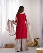 Heavy Faux Georgette Sharara Suit