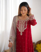 Heavy Faux Georgette Sharara Suit