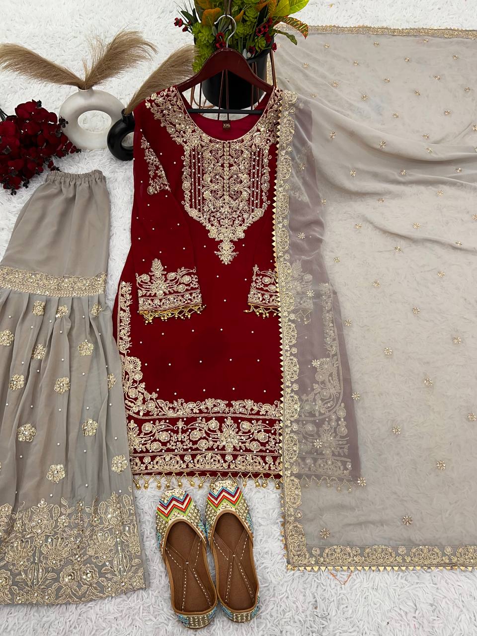 New Designer Heavy Faux Georgette Sharara Suit