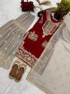 Heavy Faux Georgette Sharara Suit