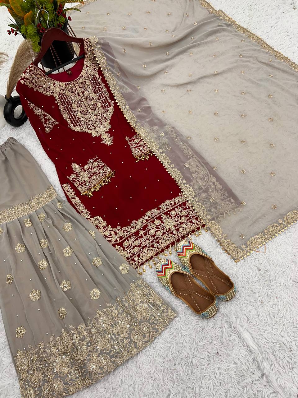New Designer Heavy Faux Georgette Sharara Suit
