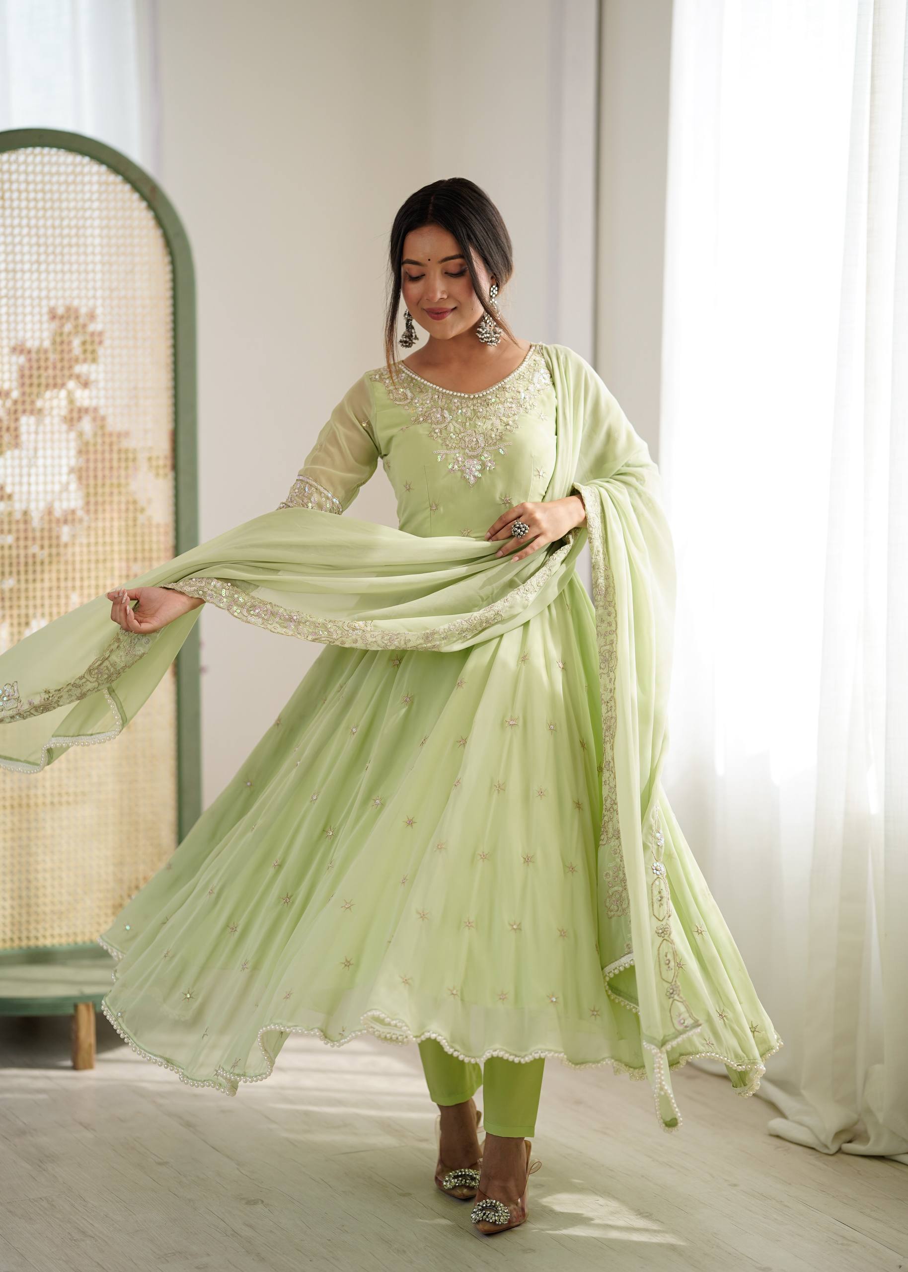 Designer Anarkali Gown Set