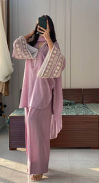 New Designer Party Wear Look Top With Farshi Suit