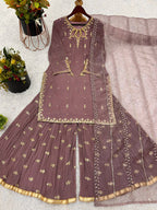 New Designer Collection in Faux Georgette With Heavy Embroidery Sequence Work Suit