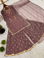 New Designer Collection in Faux Georgette With Heavy Embroidery Sequence Work Suit