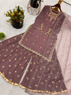 New Designer Collection in Faux Georgette With Heavy Embroidery Sequence Work Suit