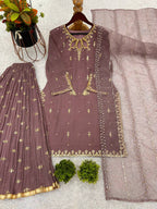 New Designer Collection in Faux Georgette With Heavy Embroidery Sequence Work Suit