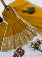 New Designer Party Wear Look Stylish Heavy Embroidery Work Gown Set