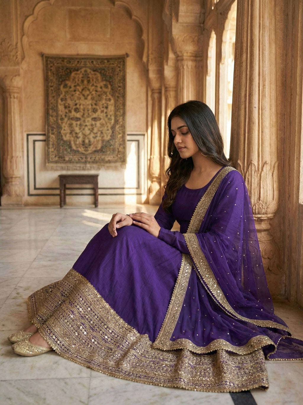 New Designer Party Wear Look Stylish Heavy Embroidery Work Gown Set