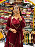 Maroon Magic Sharara Set