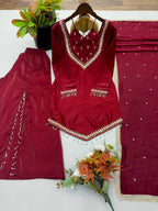 Maroon Magic Sharara Set
