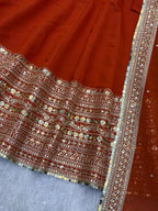 New Designer Party Wear Look Stylish Heavy Embroidery Work Gown Set