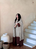 Designer Roman Silk Kaftan Style Palazzo Set with Dupatta – Two Tone Embroidered Party Wear