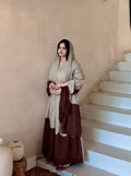 Designer Roman Silk Kaftan Style Palazzo Set with Dupatta – Two Tone Embroidered Party Wear