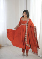 Aura of Amber Fully Flared Anarkali Suit