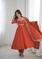 Aura of Amber Fully Flared Anarkali Suit