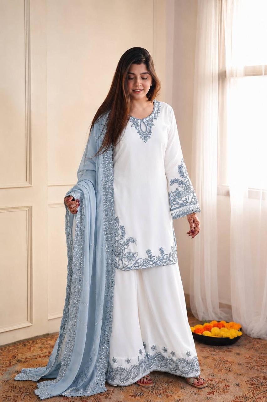 Designer Fully Stitched Ready to Wear Palazoo Suit