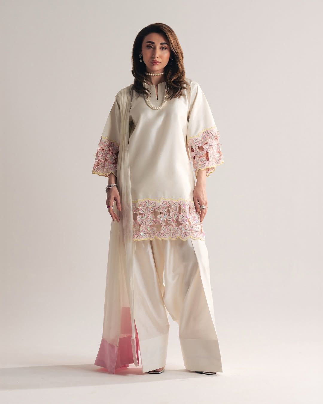 New Designer Party Wear Look Top With Farshi Salwar Suit