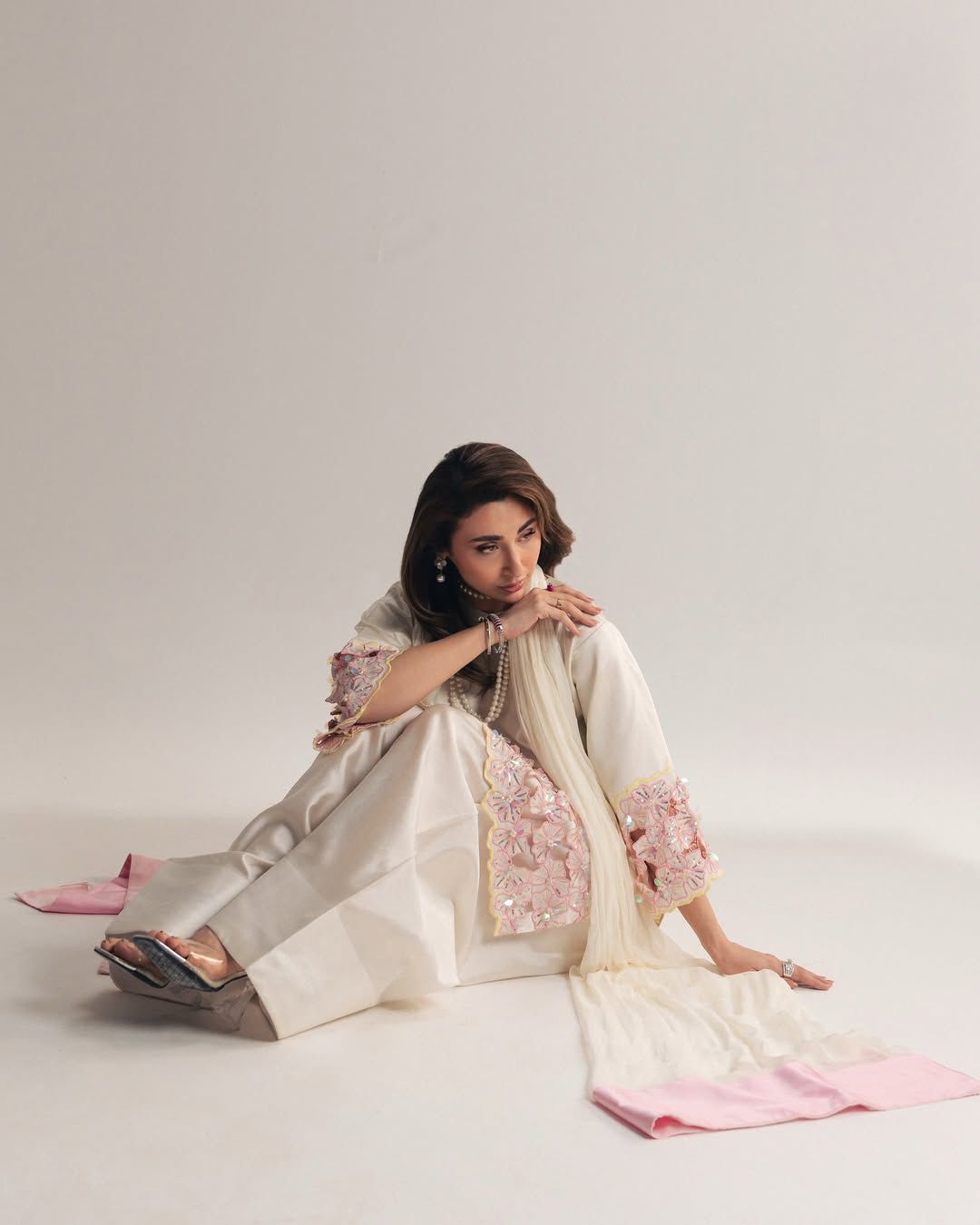 New Designer Party Wear Look Top With Farshi Salwar Suit