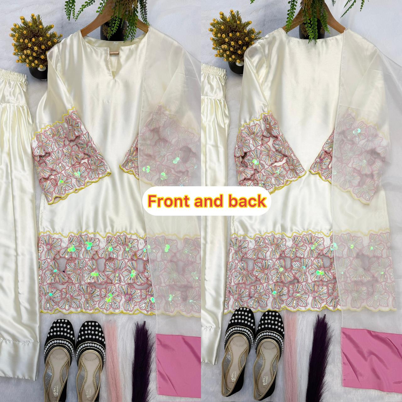 New Designer Party Wear Look Top With Farshi Salwar Suit