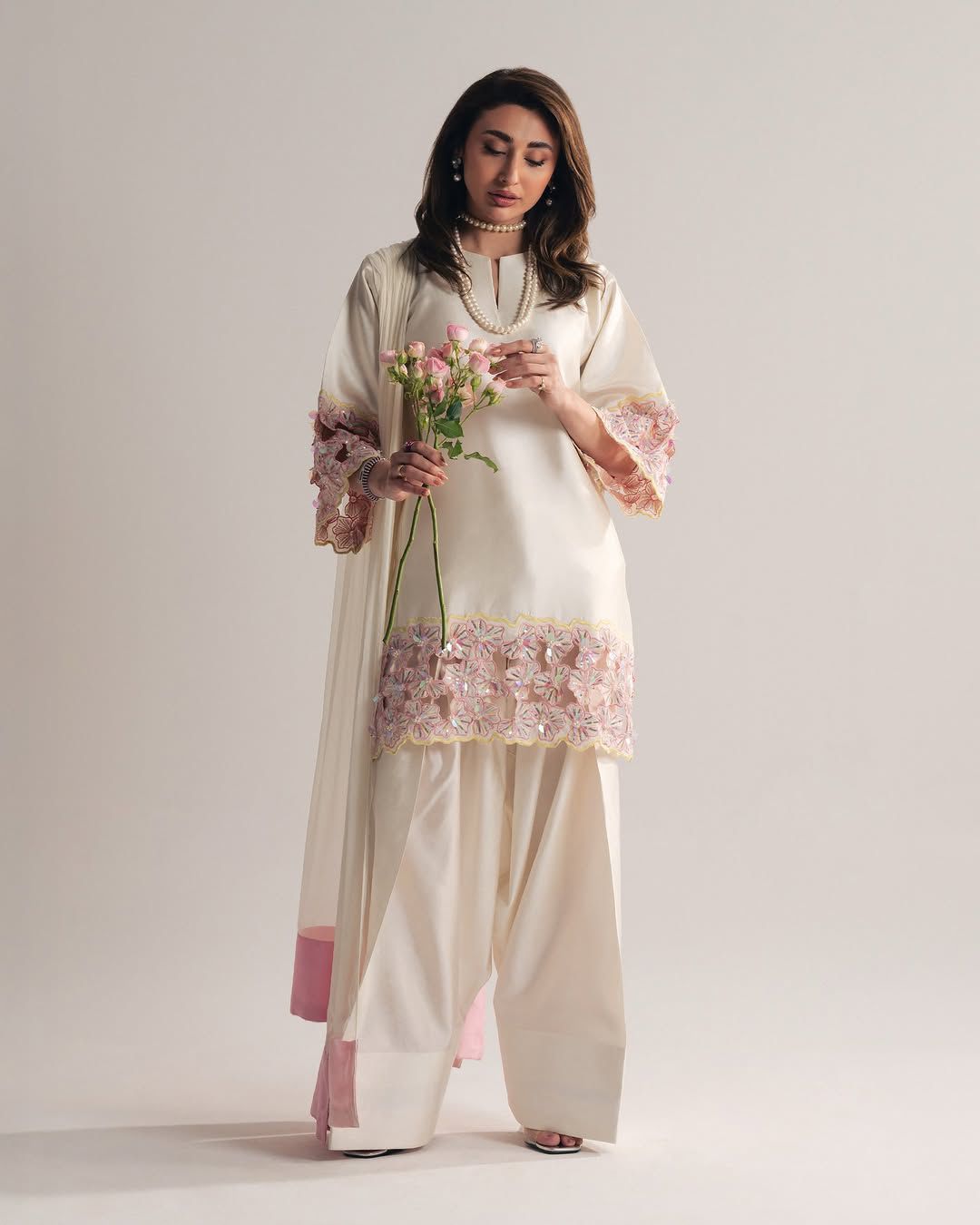 New Designer Party Wear Look Top With Farshi Salwar Suit