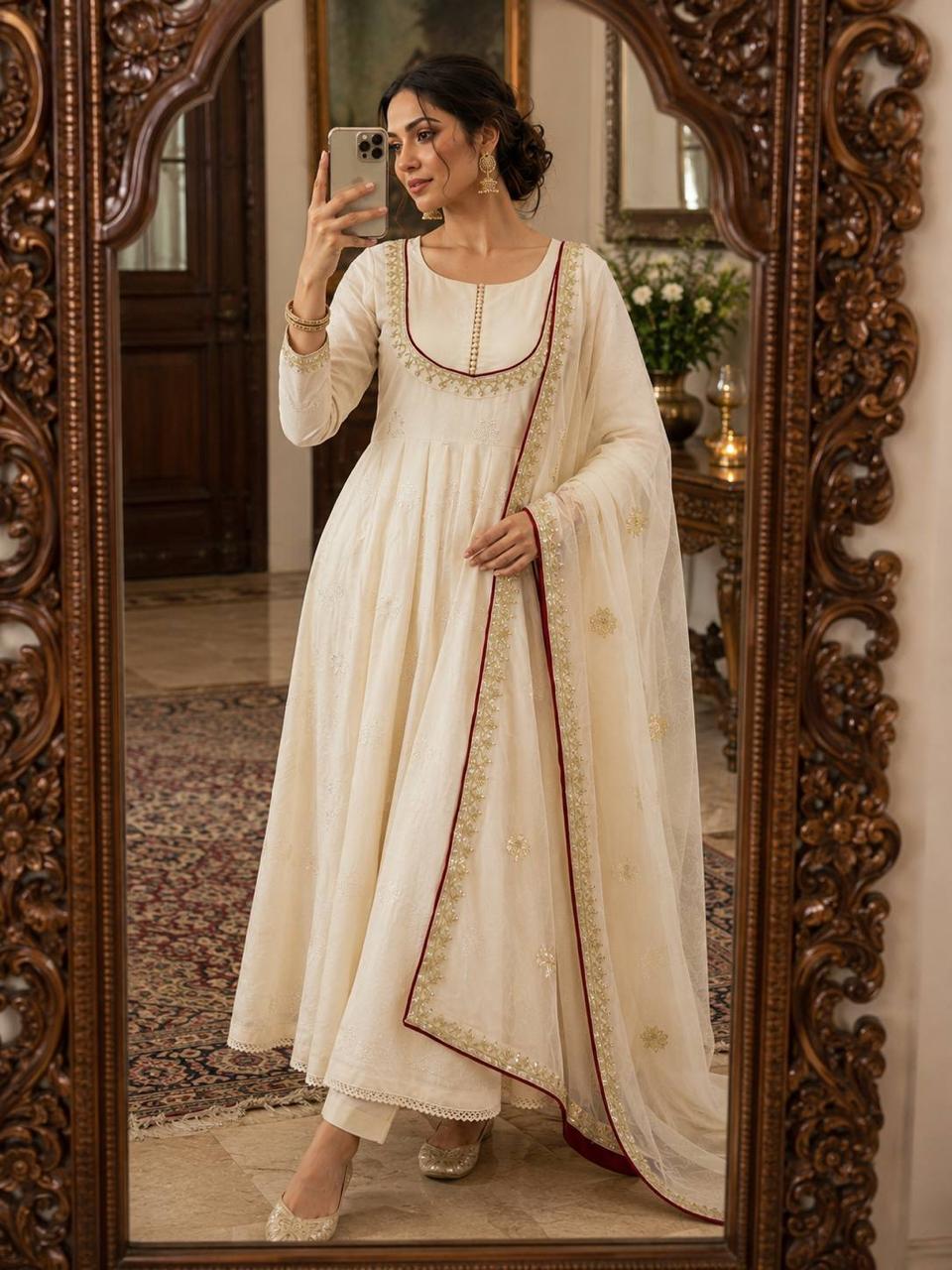 New Fancy Designer Anarkali Gown Set