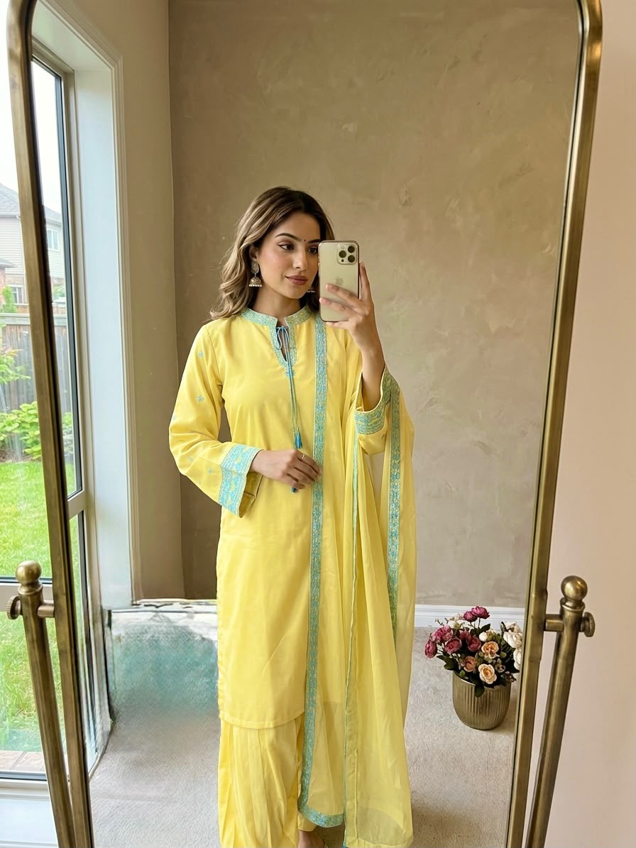 New Designer Party Wear Look Pure Natural Crep Sillk Top & Balloon Pants With Dupatta Set