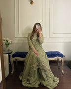 New Designer Party Wear Look Pure Heavy Faux Georgette Top Plazzo & Dupatta Set