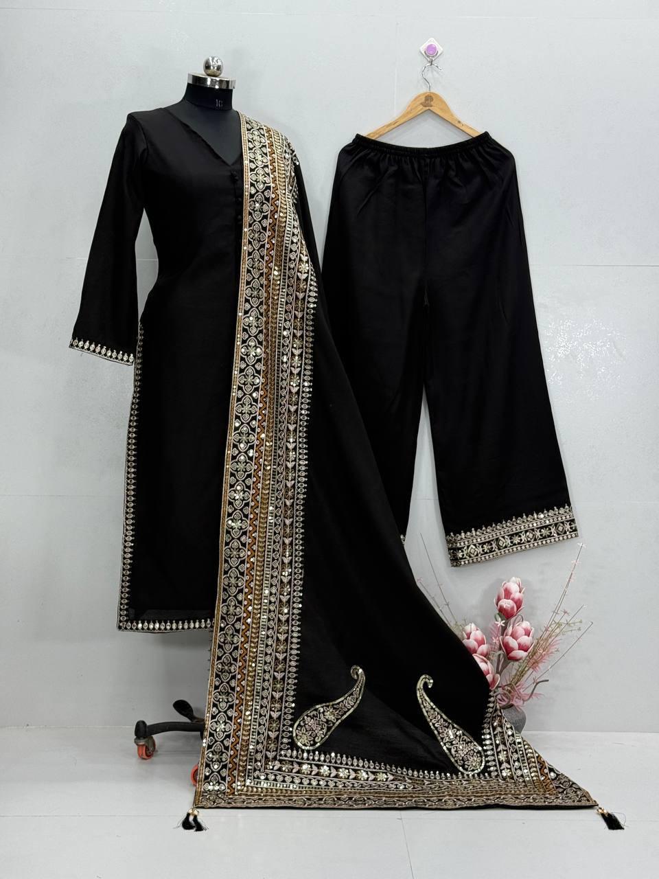 New Designer Paert Wear Look Stylish Stitched Suit