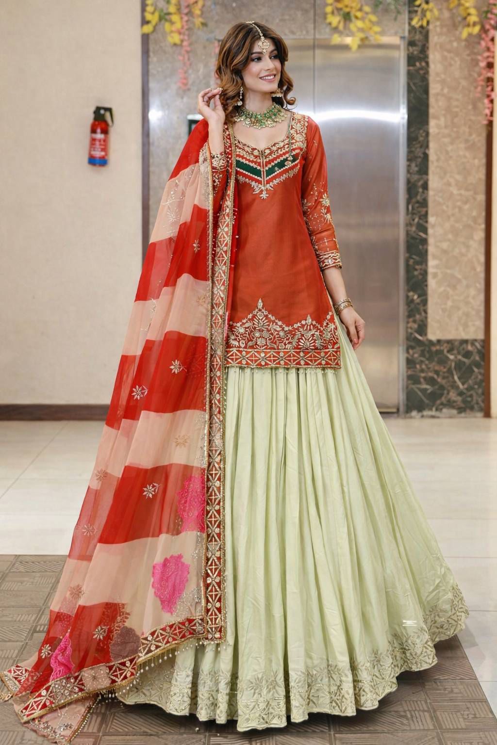 New Designer Party Look Stylish Top With  Lehenga & Dupatta Set