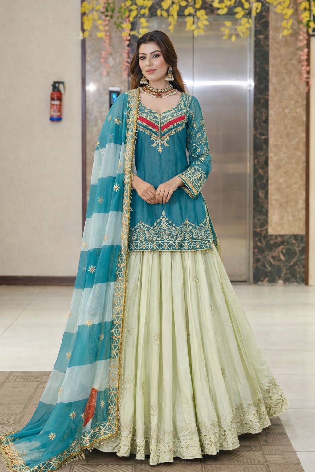 New Designer Party Look Stylish Top With  Lehenga & Dupatta Set