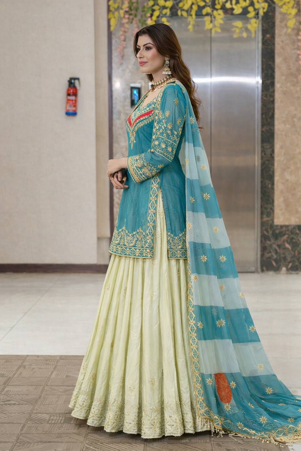 New Designer Party Look Stylish Top With  Lehenga & Dupatta Set