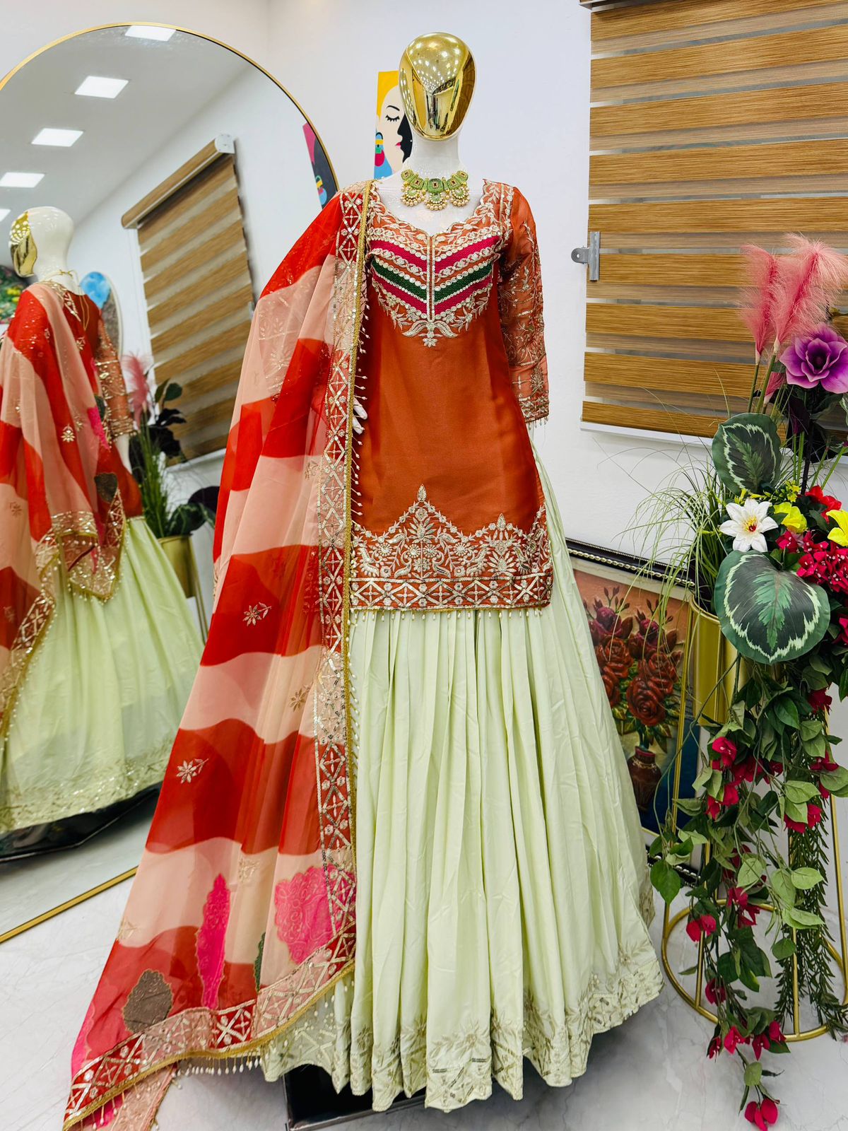 New Designer Party Look Stylish Top With  Lehenga & Dupatta Set