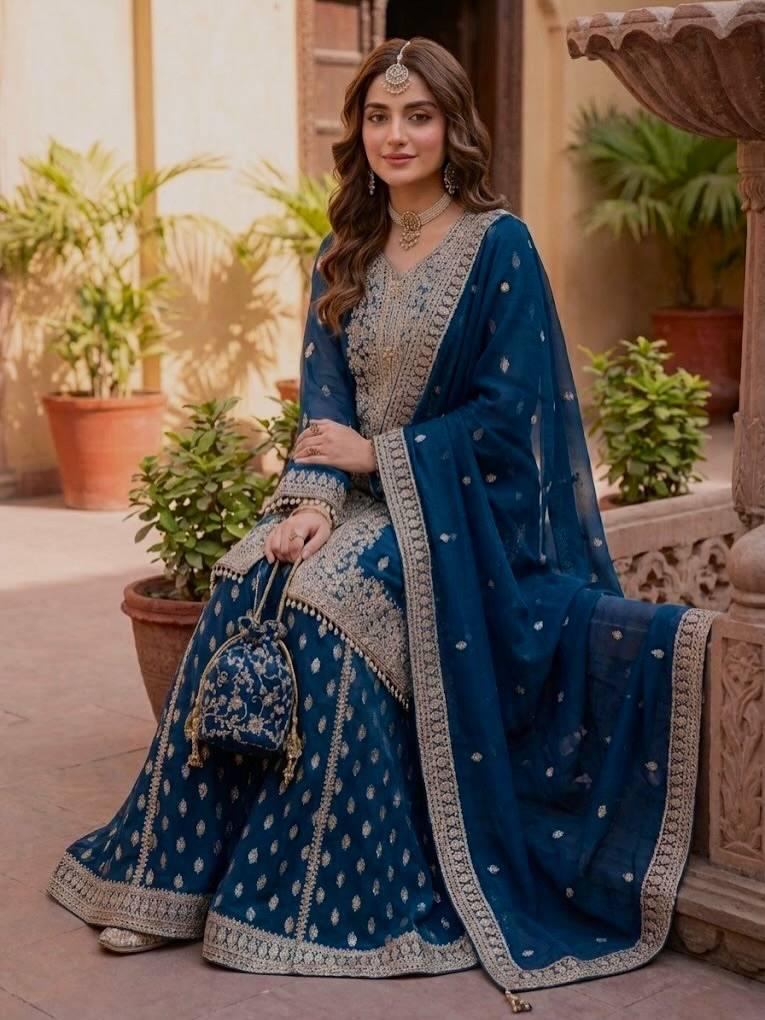 New Designer Heavy Sharara Suit Set