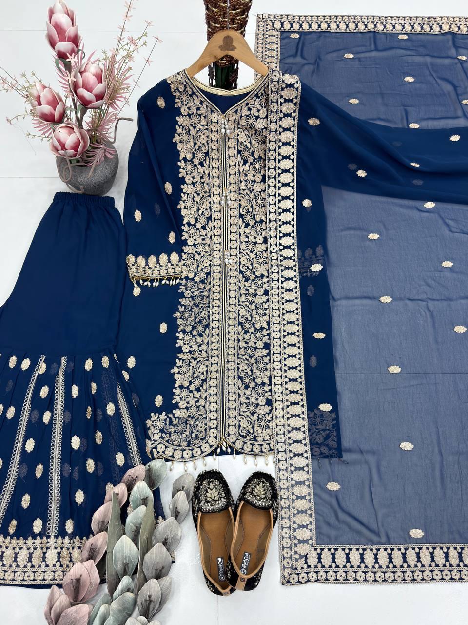 New Designer Heavy Sharara Suit Set