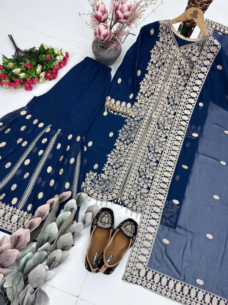 New Designer Heavy Sharara Suit Set