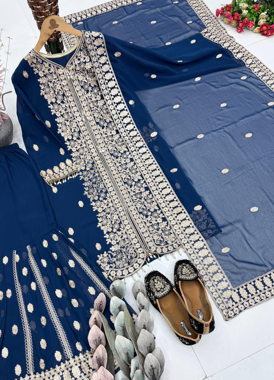 New Designer Heavy Sharara Suit Set