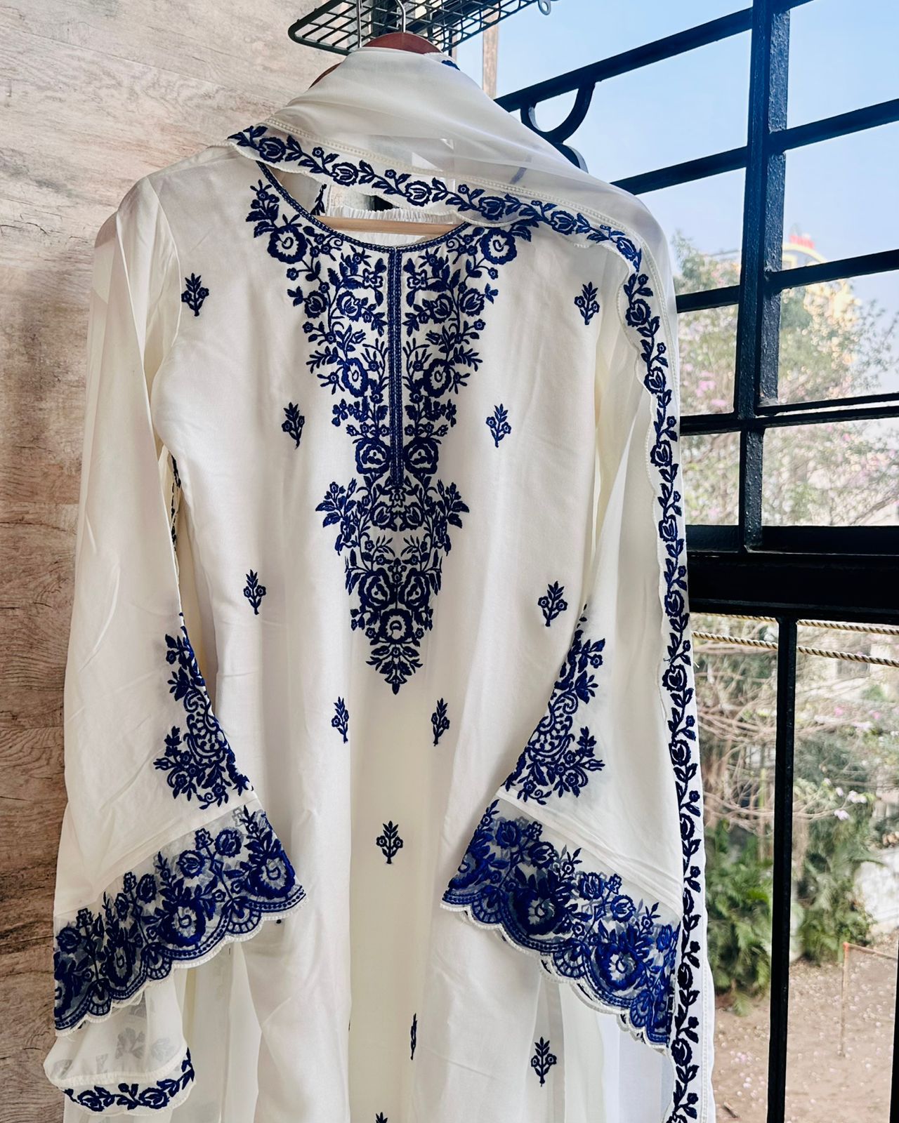 New Designer Party Wear Look Pure Rayon Cotton Top & Farshi Palazzo With Dupatta Set