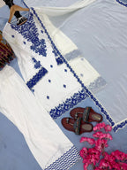 New Designer Party Wear Look Pure Rayon Cotton Top & Farshi Palazzo With Dupatta Set