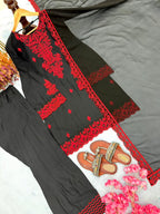 New Designer Party Wear Look Pure Rayon Cotton Top & Farshi Palazzo With Dupatta Set
