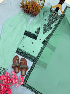 New Designer Party Wear Look Pure Rayon Cotton Top & Farshi Palazzo With Dupatta Set
