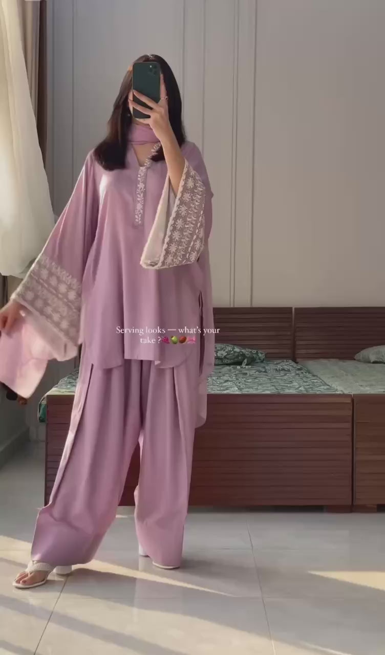 New Designer Party Wear Look Top With Farshi Suit