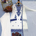 New Designer Party Wear Look Pure Rayon Cotton Top & Farshi Palazzo With Dupatta Set